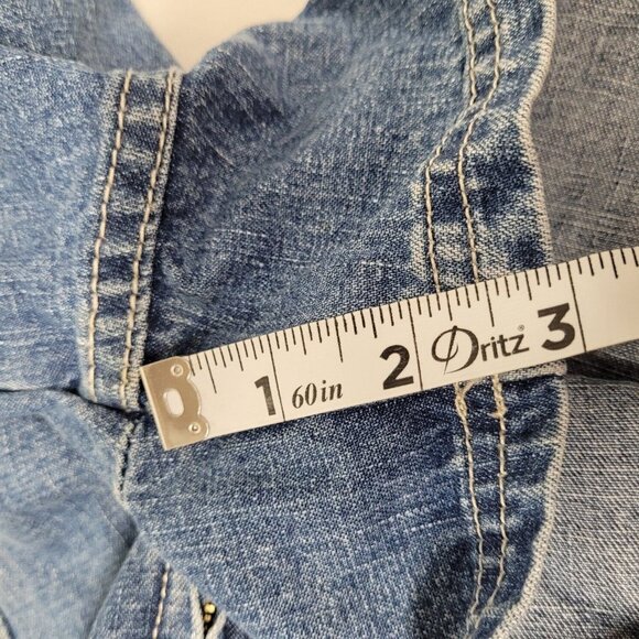 Vintage Y2K 90's Route 66 Size 14 Denim Jean Shorts Drawstring Pockets NOS - Picture 6 of 6